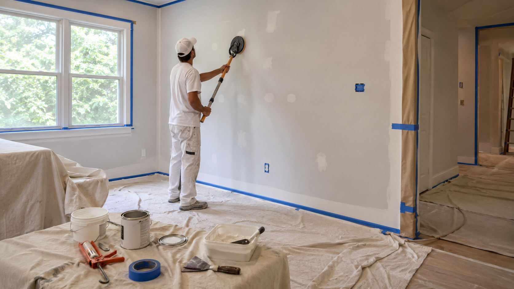 Surface preparation before professional painting