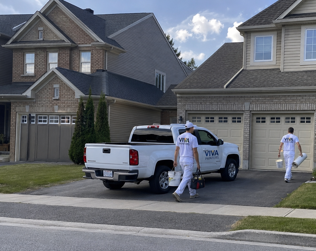 Viva Painters team arriving at an Ottawa home with company truck